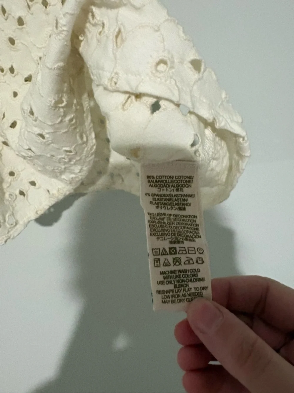 Free People Eyelet Keyhole Tank Top Ivory size Large - Picture 5 of 8